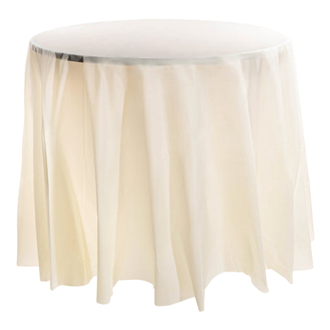 Ivory Round Plastic Tablecloths (84