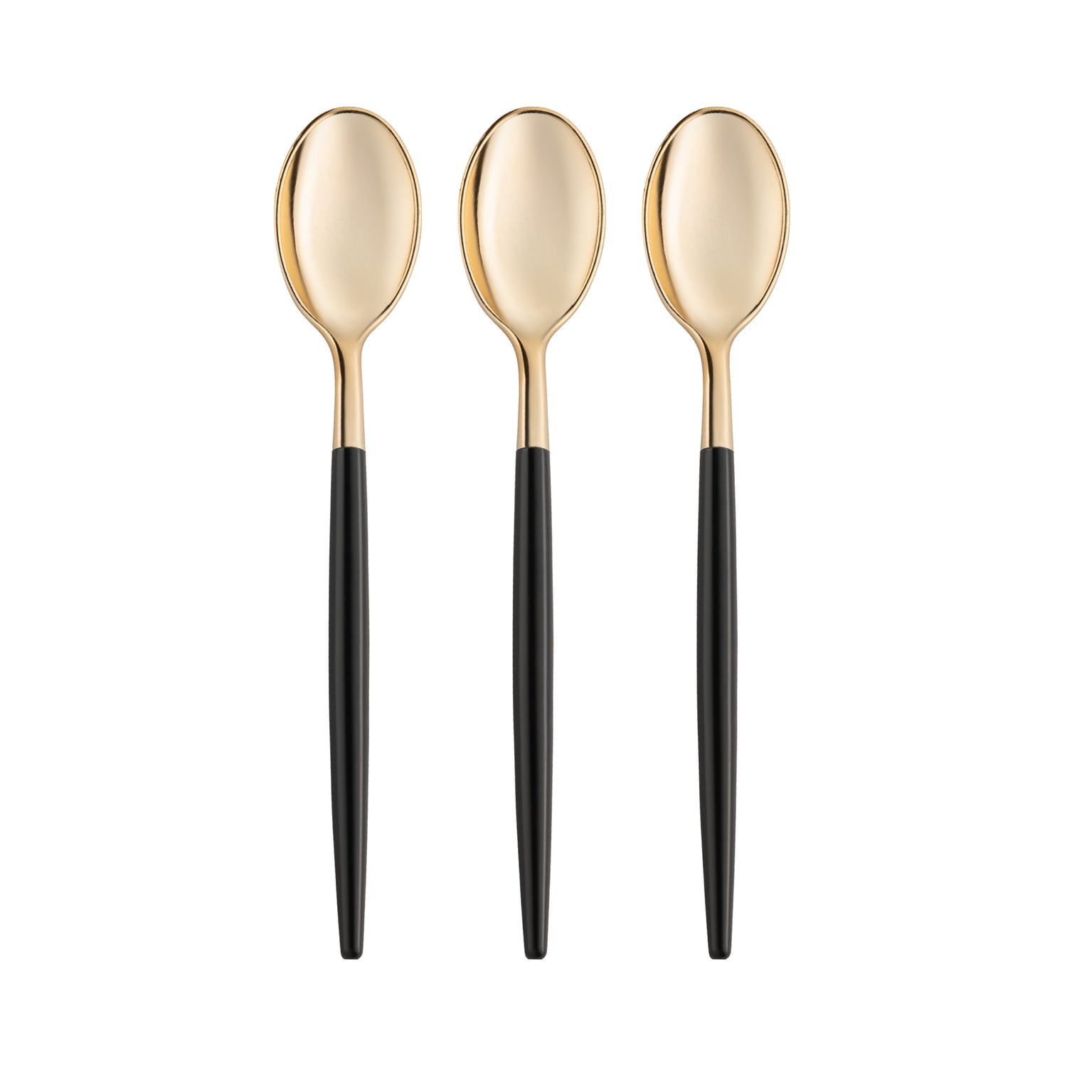 Plastic Spoons - Gold Black Moderno Dinner Spoons