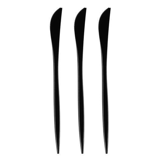 Solid Black Moderno Plastic Dinner Knives