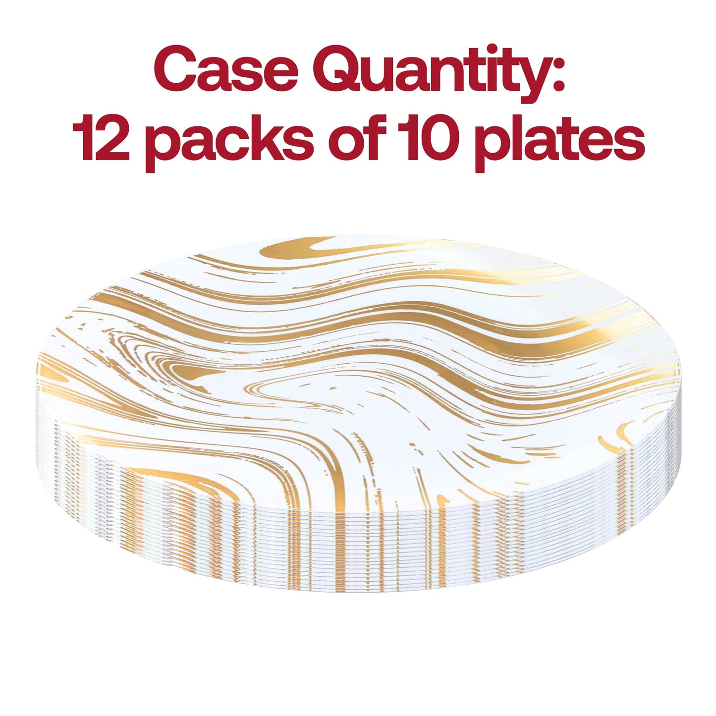 White with Gold Waves Plastic Appetizer/Salad Plates (7.5")