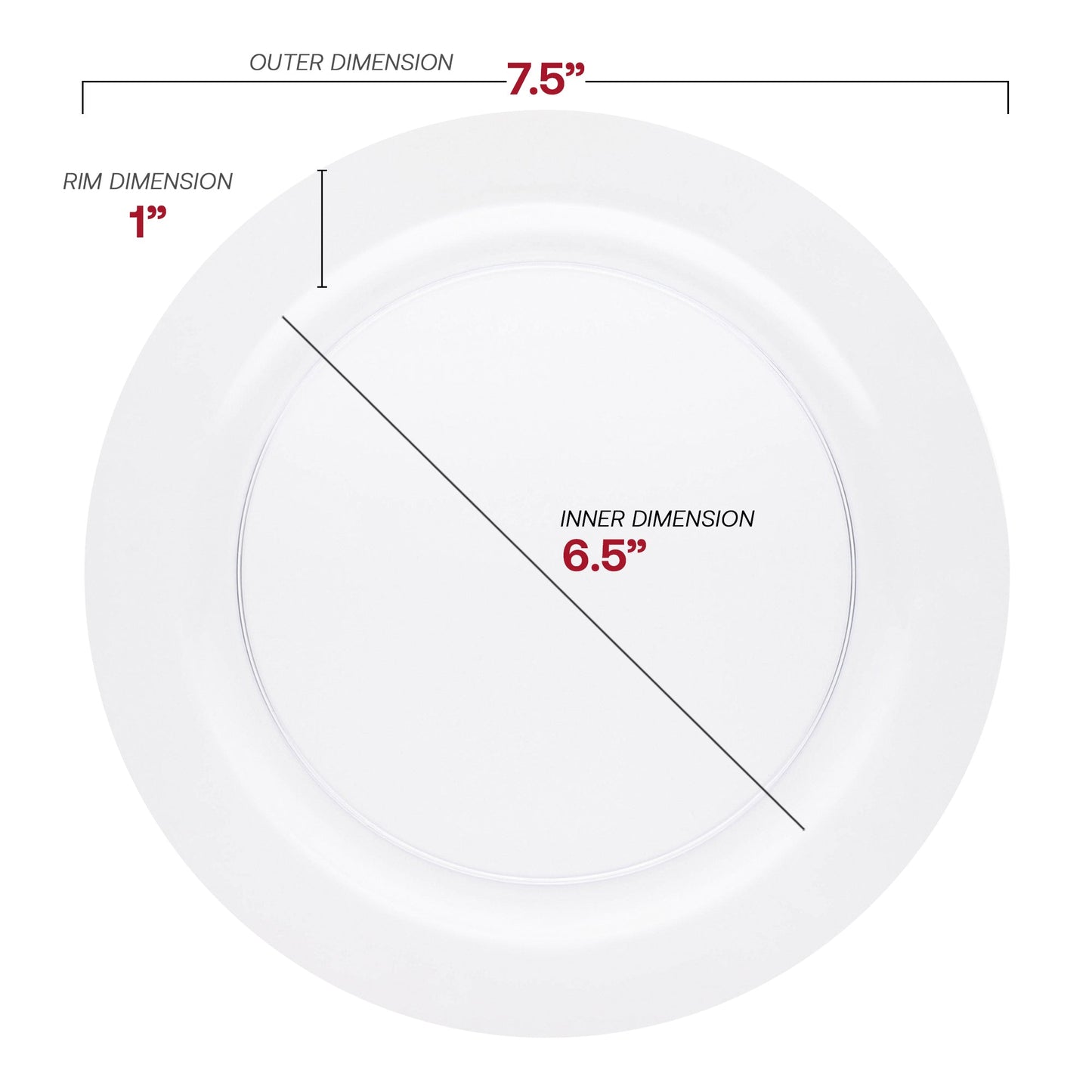 Clear Economy Round Plastic Appetizer/Salad Plates (7.5")