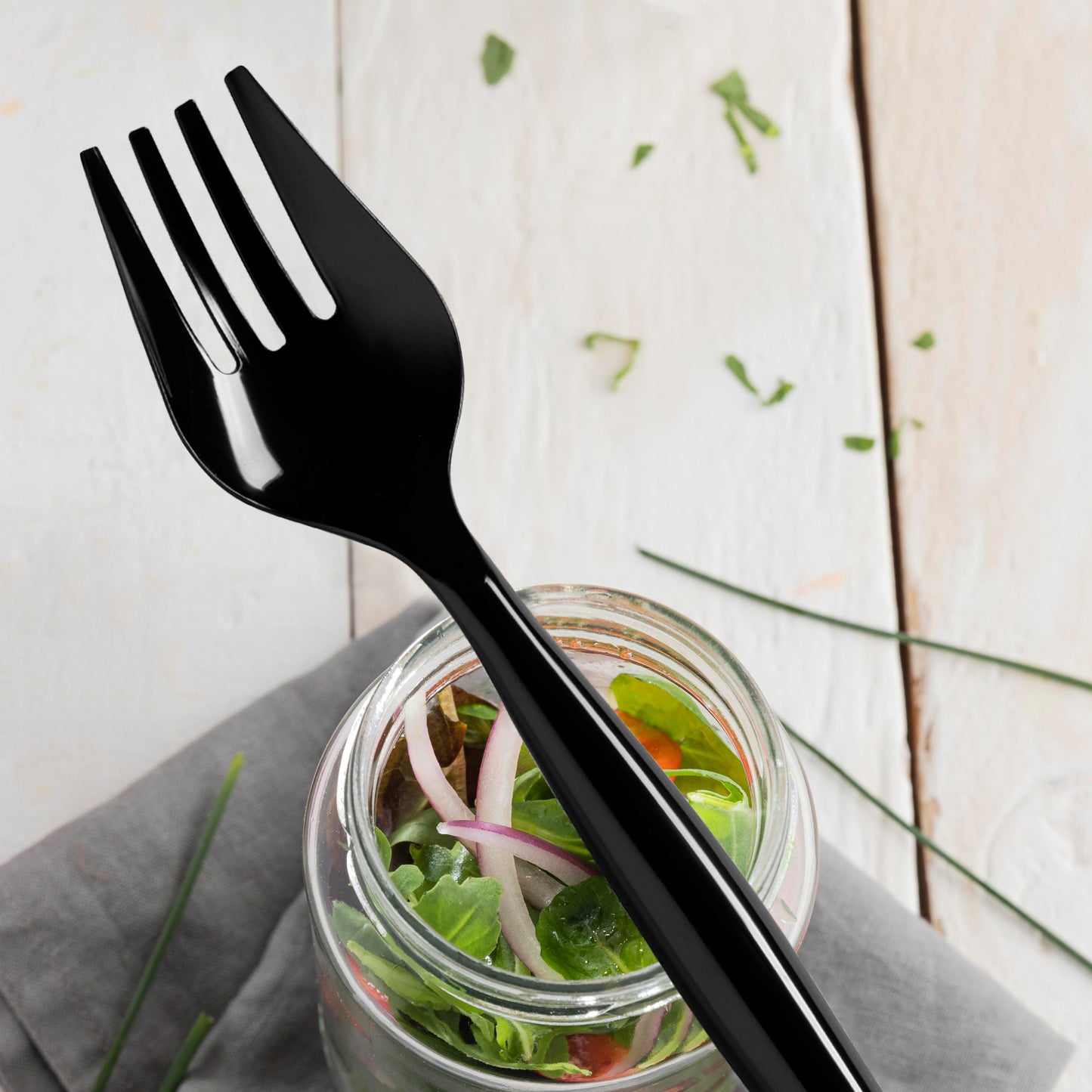 Black Plastic Serving Forks