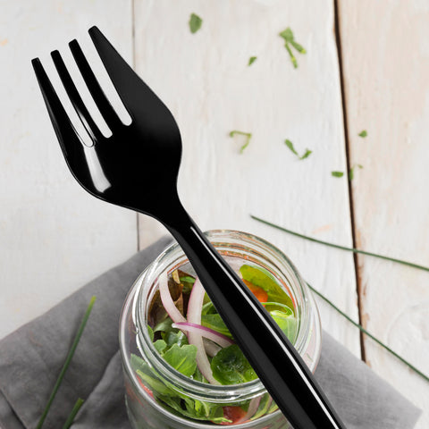 Black Plastic Serving Forks