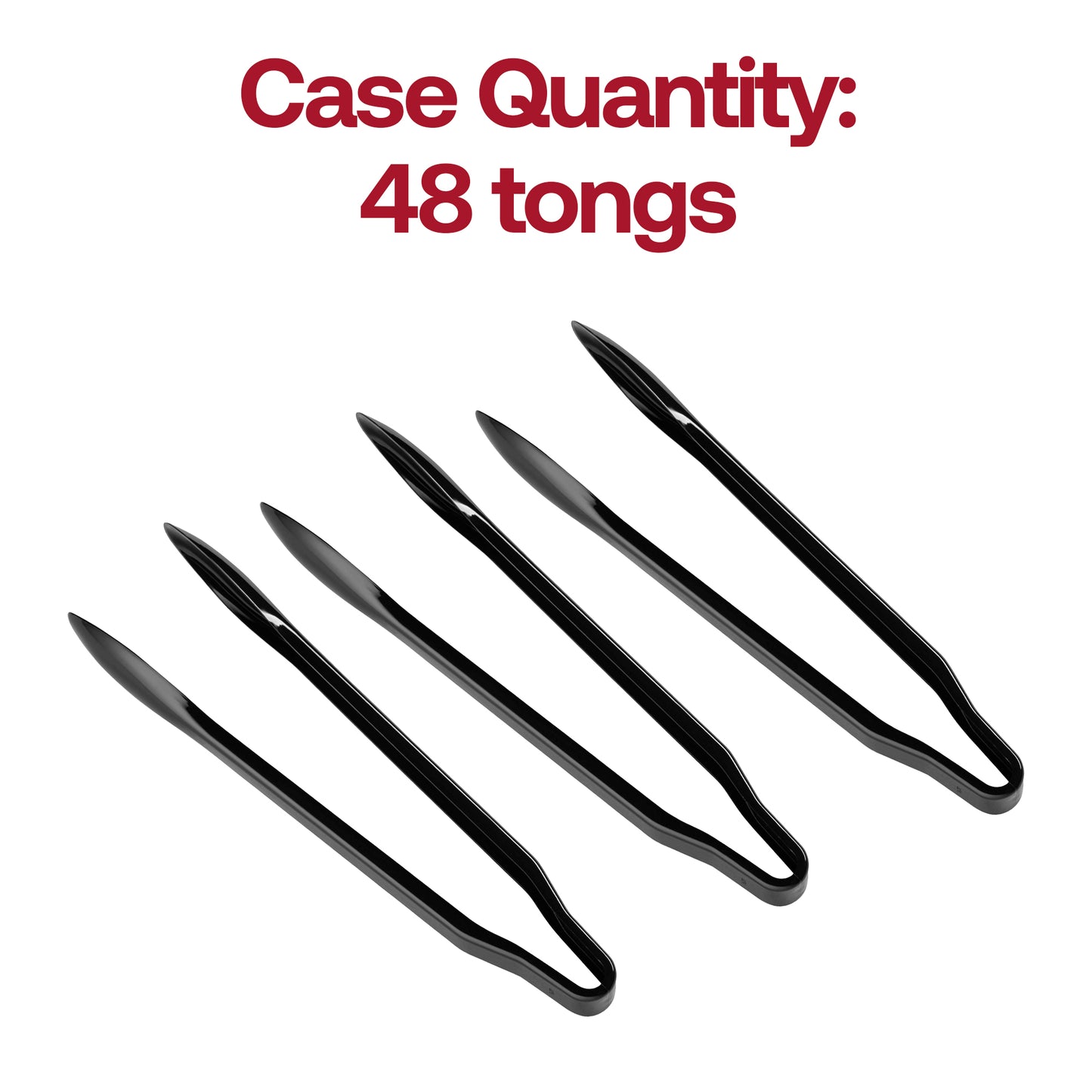 12" Black Plastic Serving Tongs