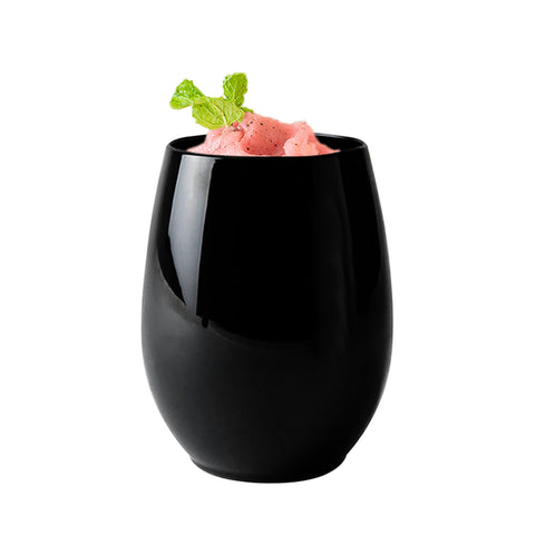 12 oz. Black Elegant Disposable Plastic Wine Glasses