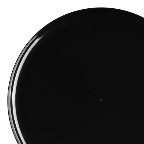 Black Flat Round Disposable Plastic Appetizer/Salad Plates (8.5