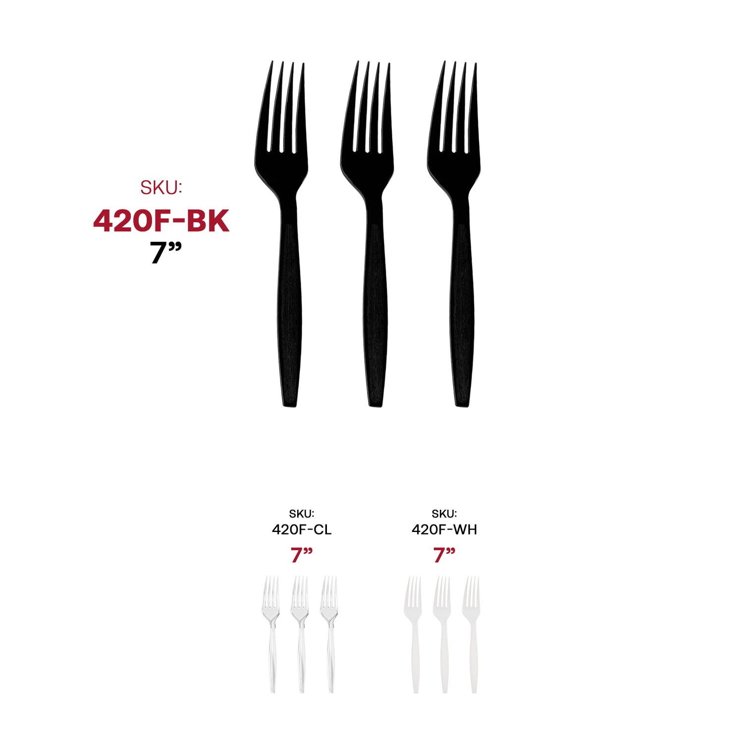 Black Plastic Disposable Forks SKU | The Kaya Collection