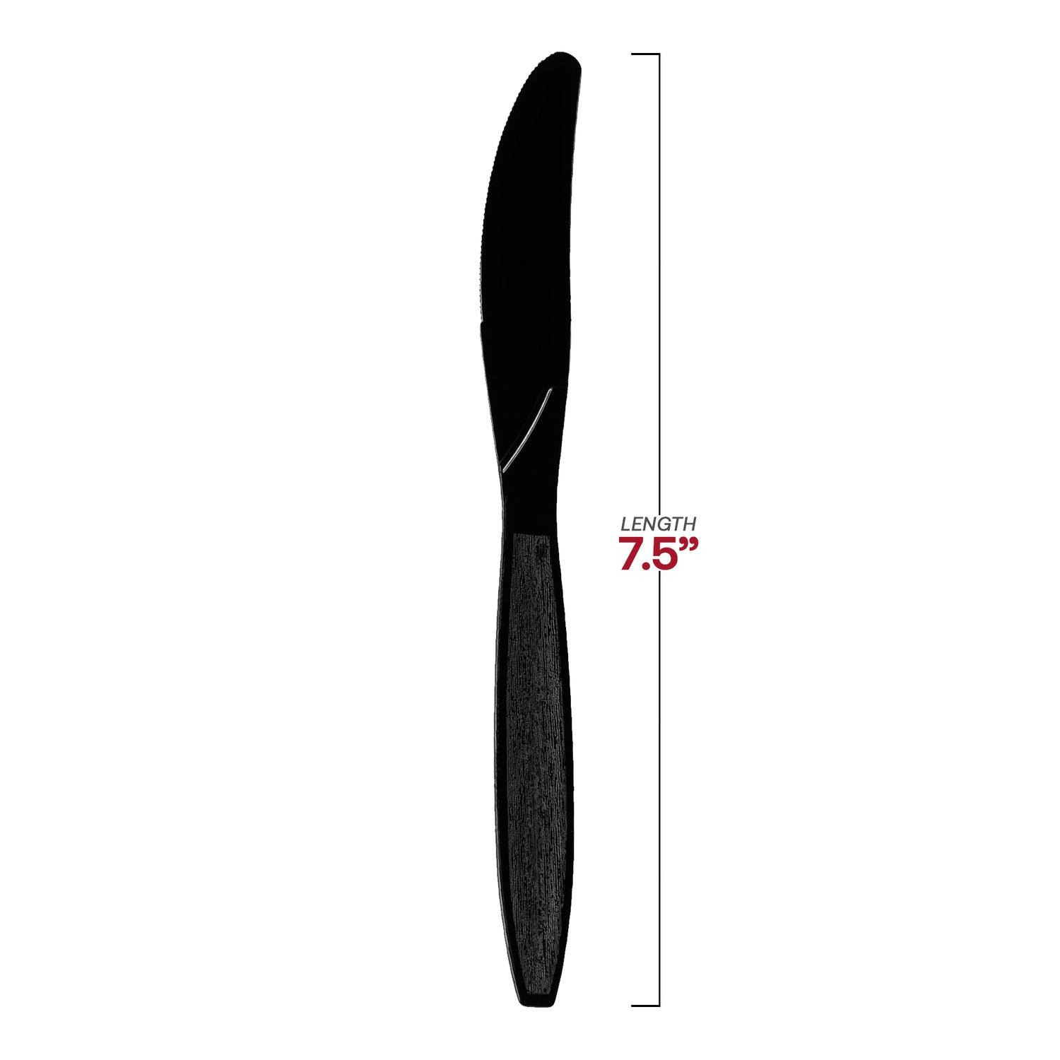 Black Plastic Disposable Knives Dimension | The Kaya Collection