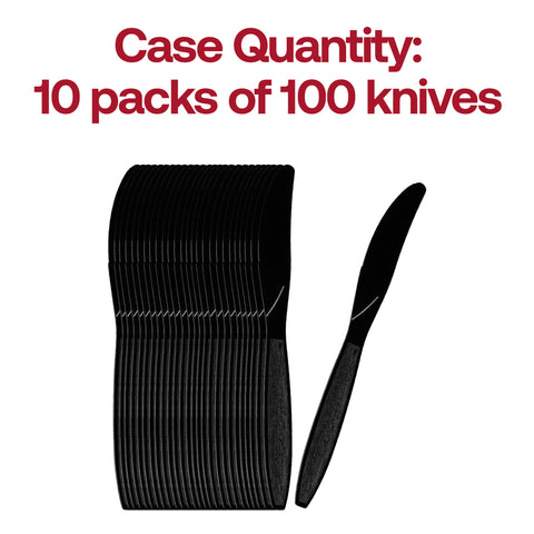 Black Plastic Disposable Knives Quantity | The Kaya Collection