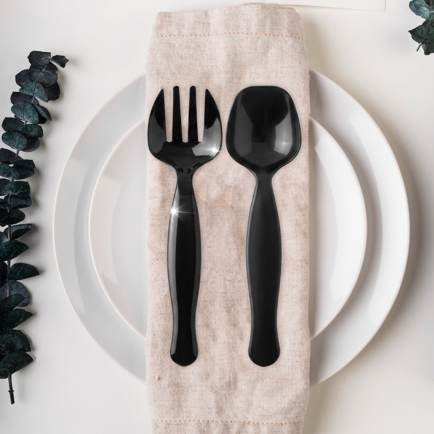 Black Plastic Serving Forks