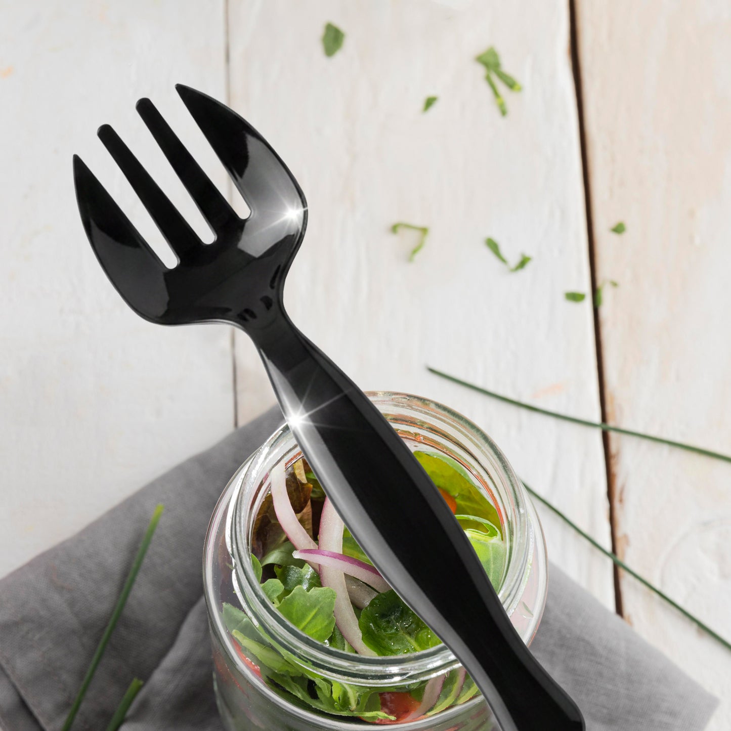 Black Plastic Serving Forks