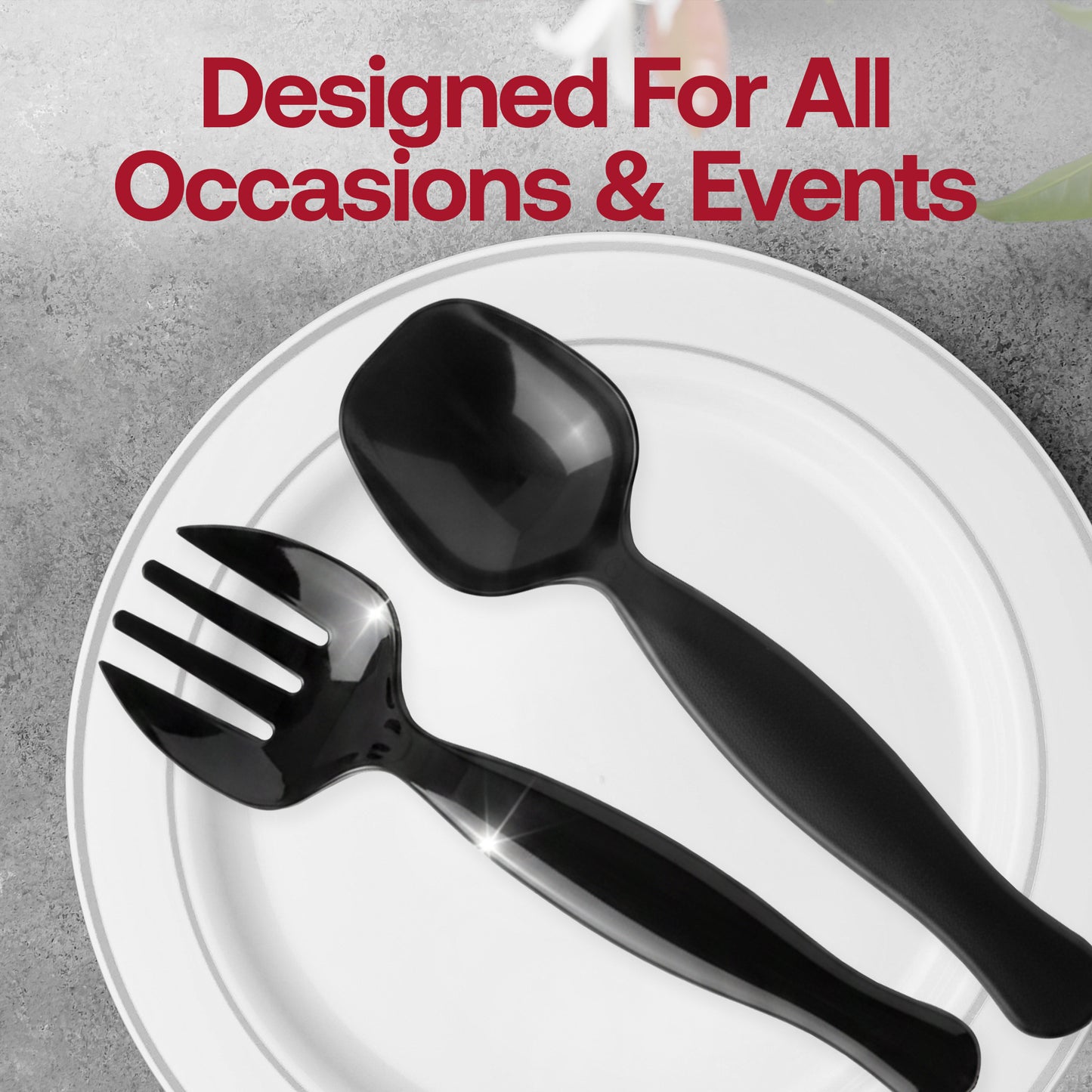 Black Plastic Serving Forks
