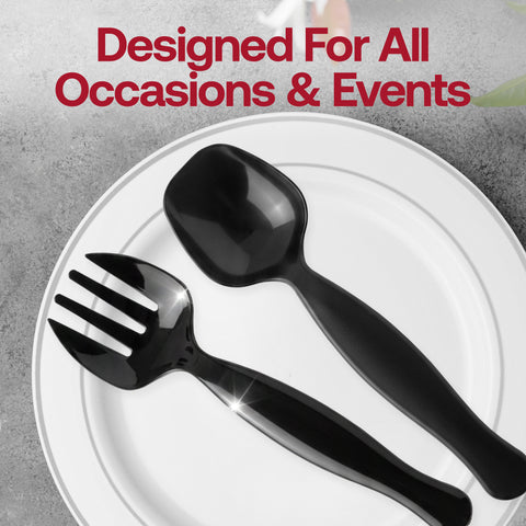 Black Plastic Serving Forks