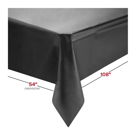 Black Rectangular Plastic Tablecloths (54