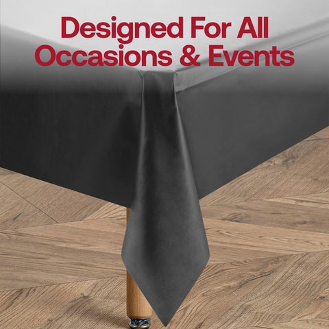 Black Rectangular Plastic Tablecloths (54