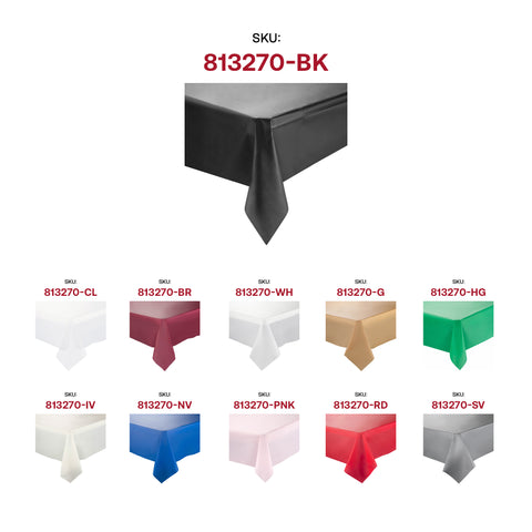 Black Rectangular Plastic Tablecloths (54