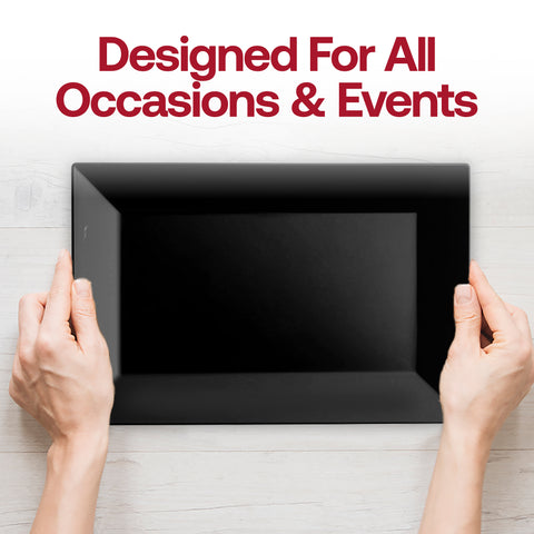 Black Rectangular Disposable Plastic Dessert Plates (5.5
