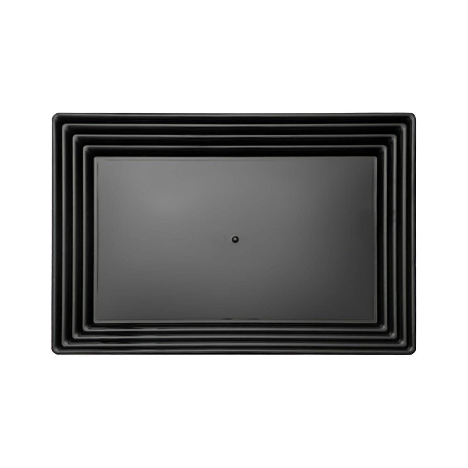 Black Rectangular with Groove Rim Plastic Serving Trays | The Kaya Collection