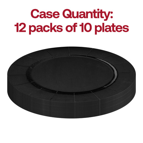 Black Round Paper Charger Plates (13