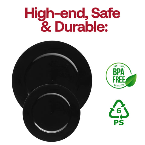 Black Round Plastic Charger Plates (13