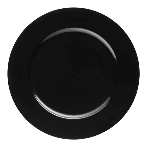 Black Round Plastic Charger Plates (13
