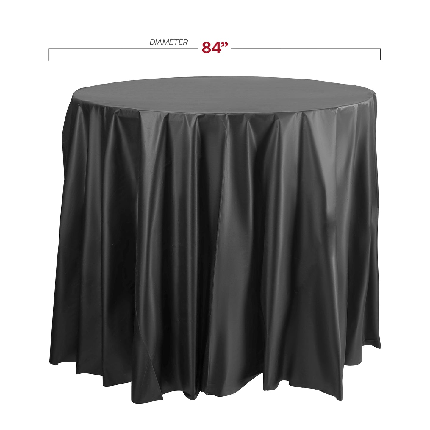 Black Round Plastic Tablecloths (84")