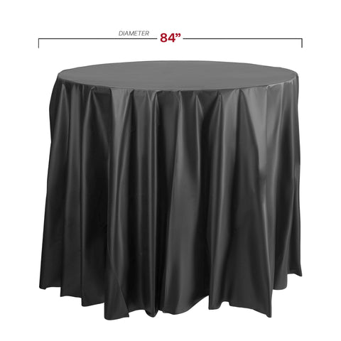 Black Round Plastic Tablecloths (84