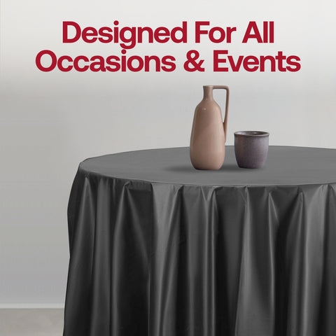 Black Round Plastic Tablecloths (84