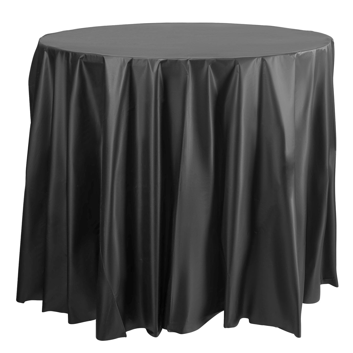 Black Round Plastic Tablecloths (84")