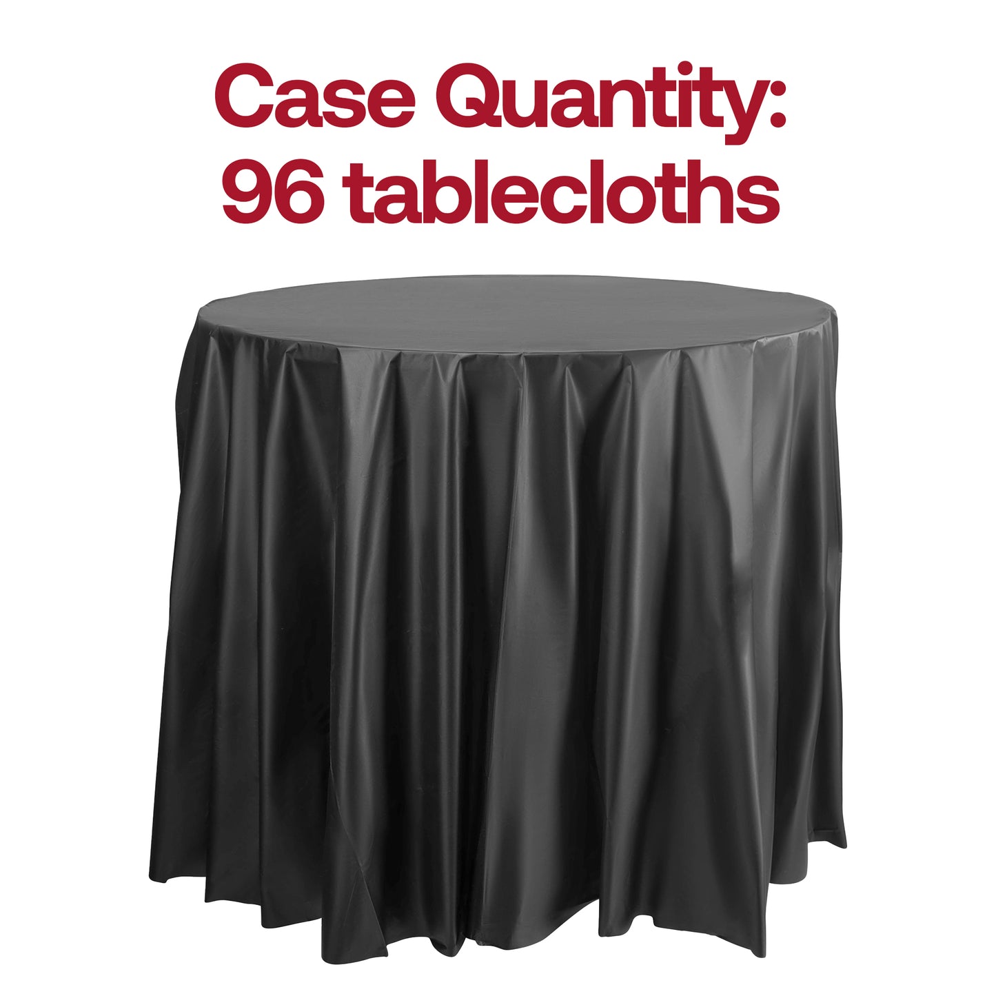 Black Round Plastic Tablecloths (84")