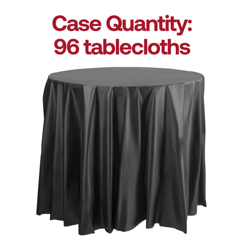 Black Round Plastic Tablecloths (84