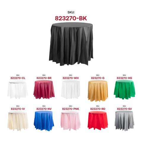 Black Round Plastic Tablecloths (84