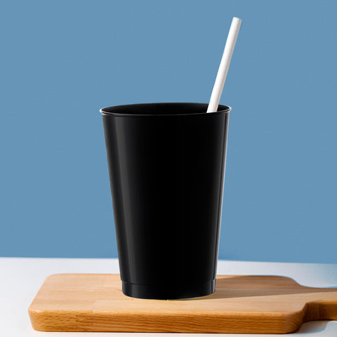 12 oz. Black Round Disposable Plastic Party Cups