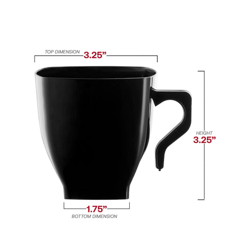 8 oz. Black Square Disposable Plastic Coffee Mugs | Kaya Collection