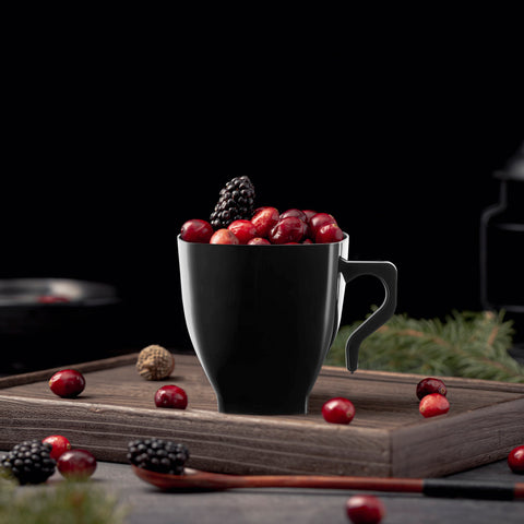 8 oz. Black Square Disposable Plastic Coffee Mugs