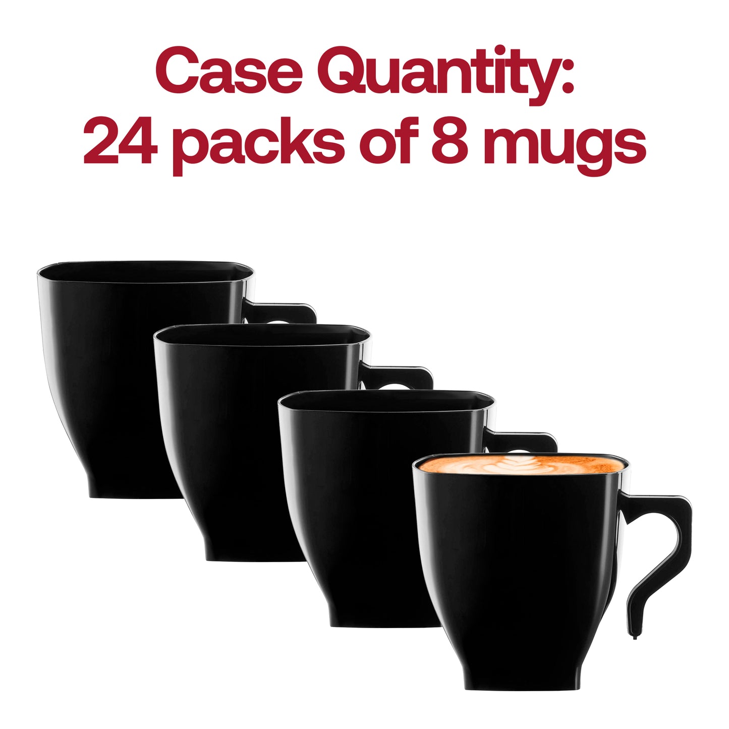 8 oz. Black Square Disposable Plastic Coffee Mugs
