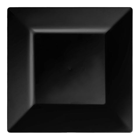 Black Square Disposable Plastic Pastry Plates (4.5