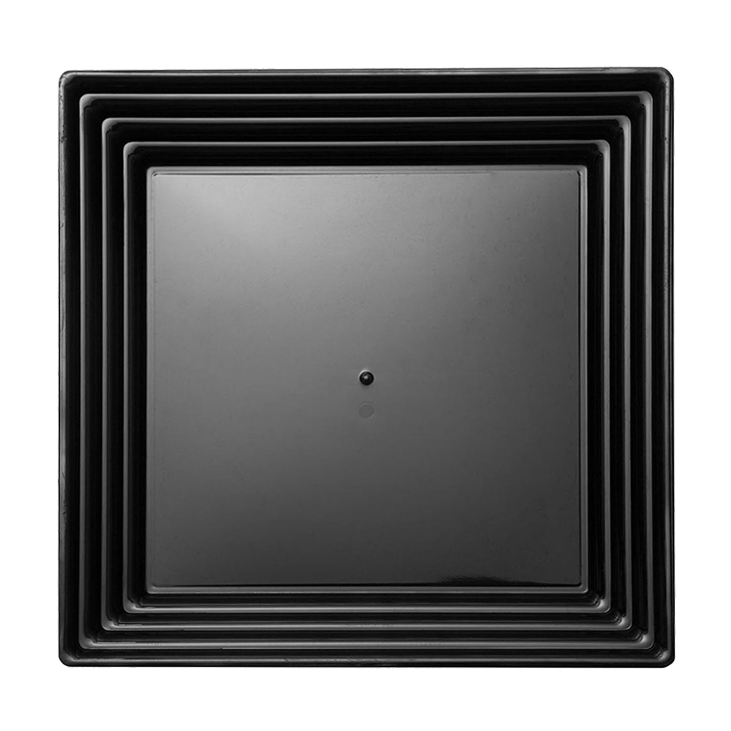 12" x 12" Black Square with Groove Rim Plastic Serving Trays | The Kaya Collection