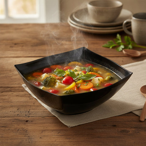 8 oz Black Wave Square Bowls