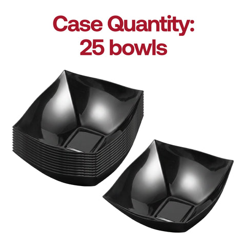 128 oz Black Wave Square Bowls