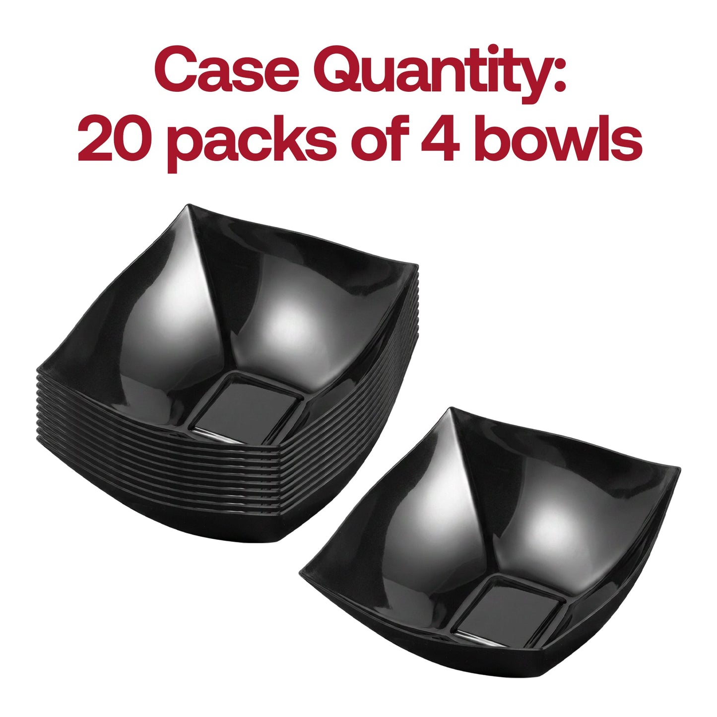 16 oz Black Wave Square Bowls