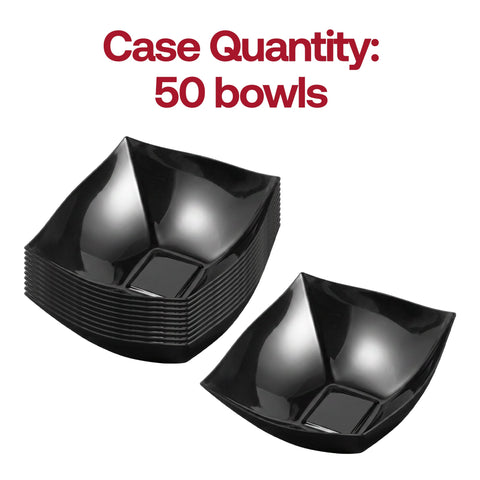 32 oz Black Wave Square Bowls