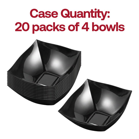 8 oz Black Wave Square Bowls