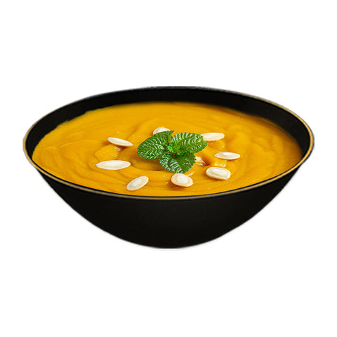 Black with Gold Rim Organic Round Plastic Soup Bowls (16 oz.)