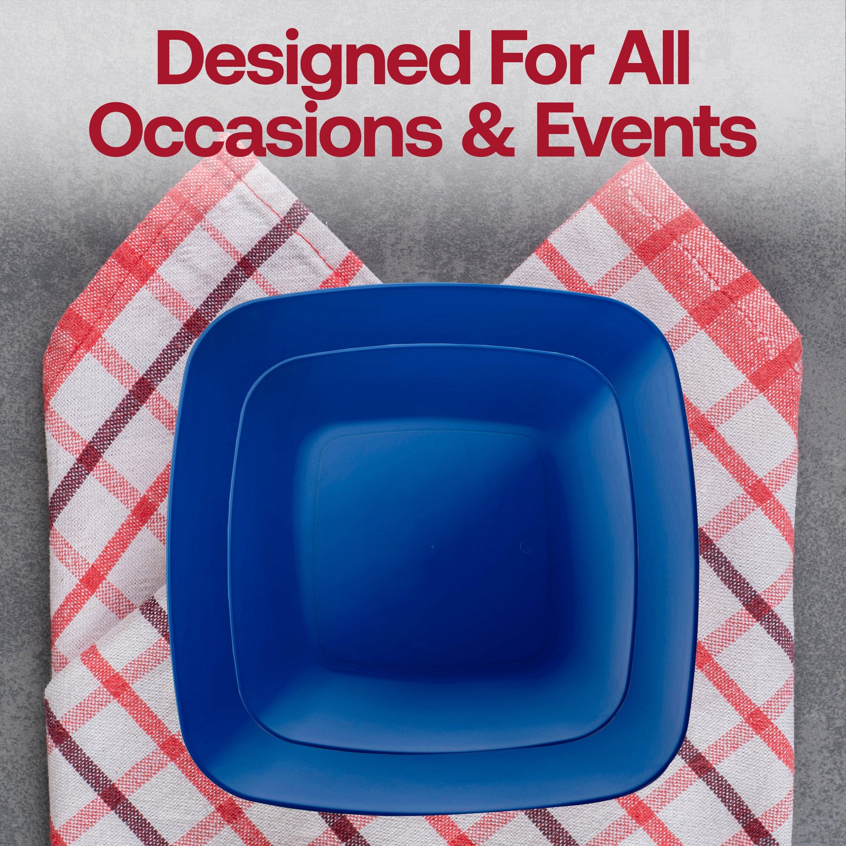 Plastic Plate - Blue Rounded Square Buffet Plate | Kaya Collection ...