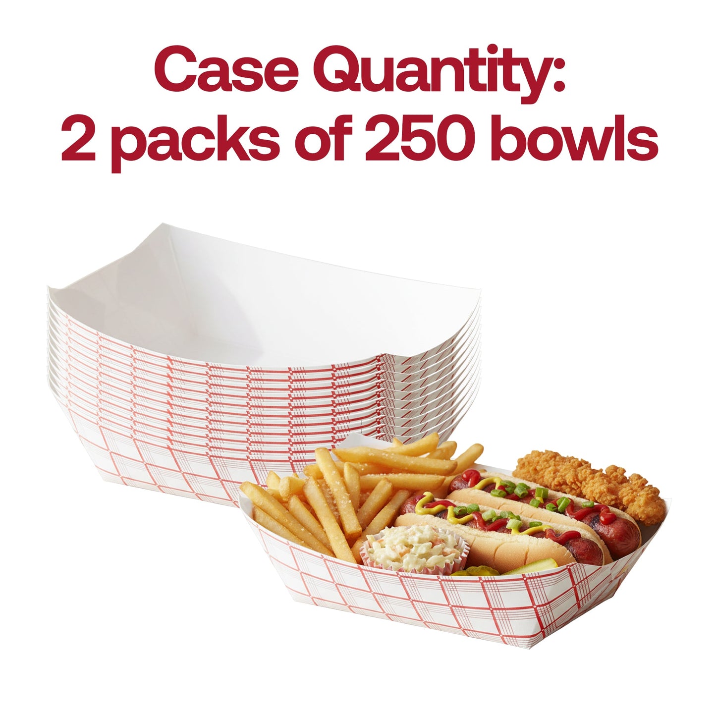 5 lb Red Plaid Paper Food Trays