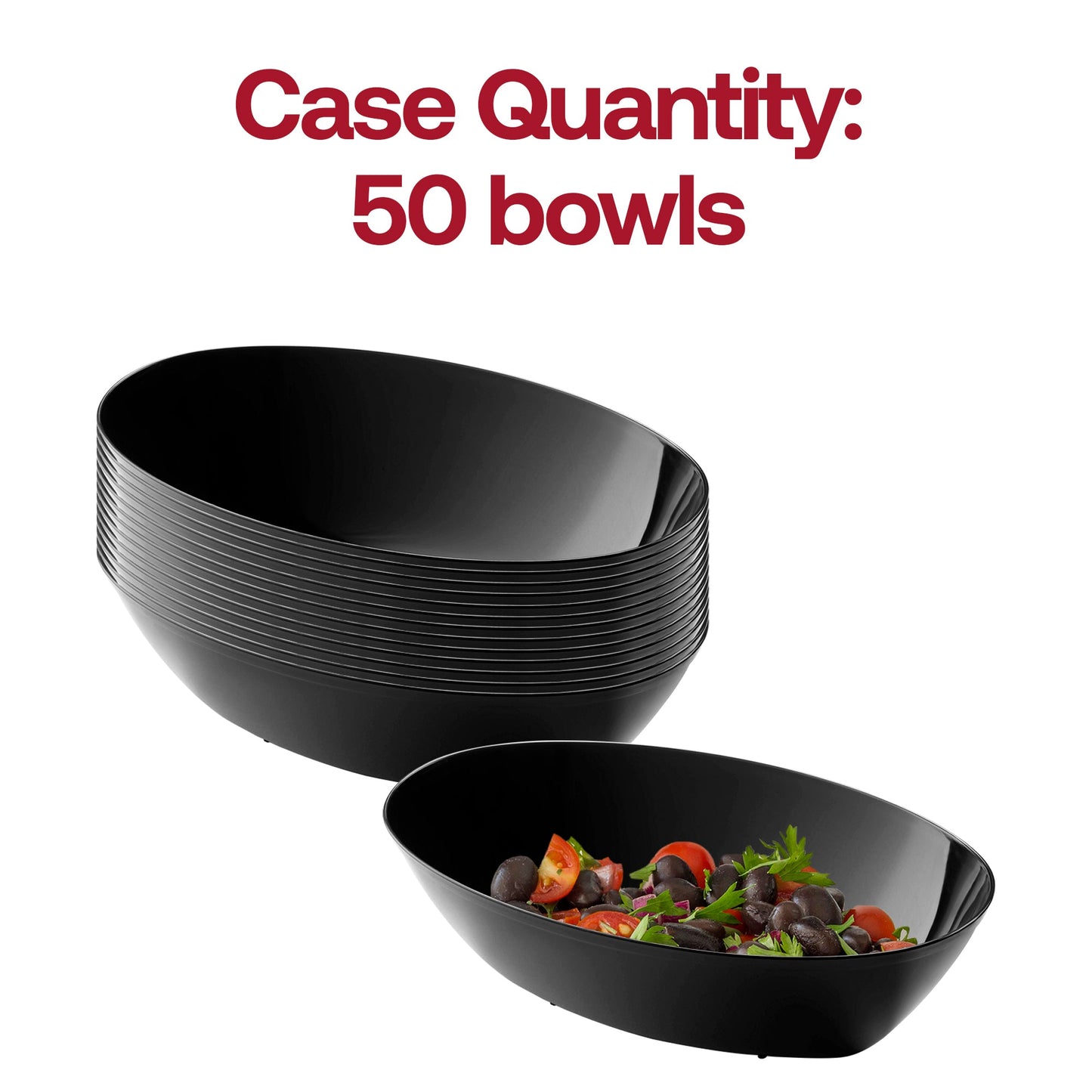 ½ Gallon Black Oval Luau Bowl