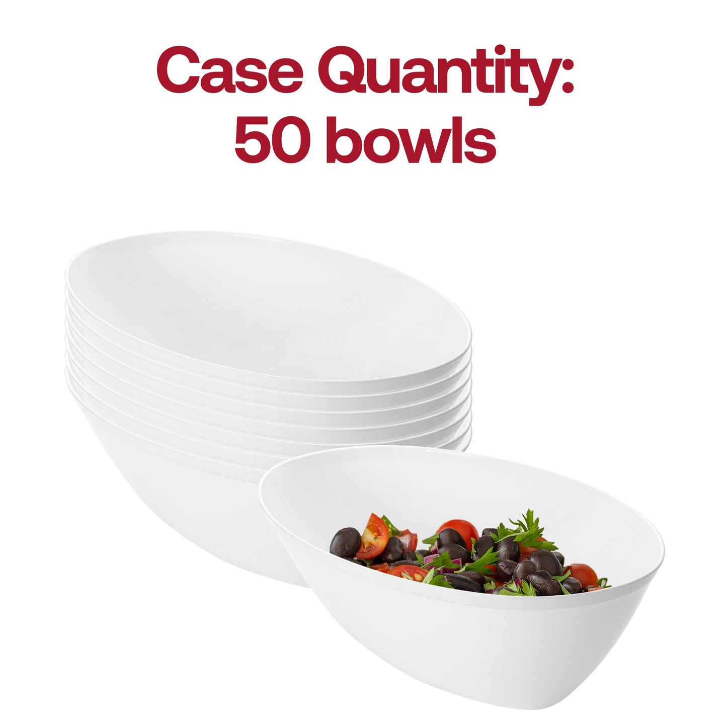 ½ Gallon White Oval Luau Bowl