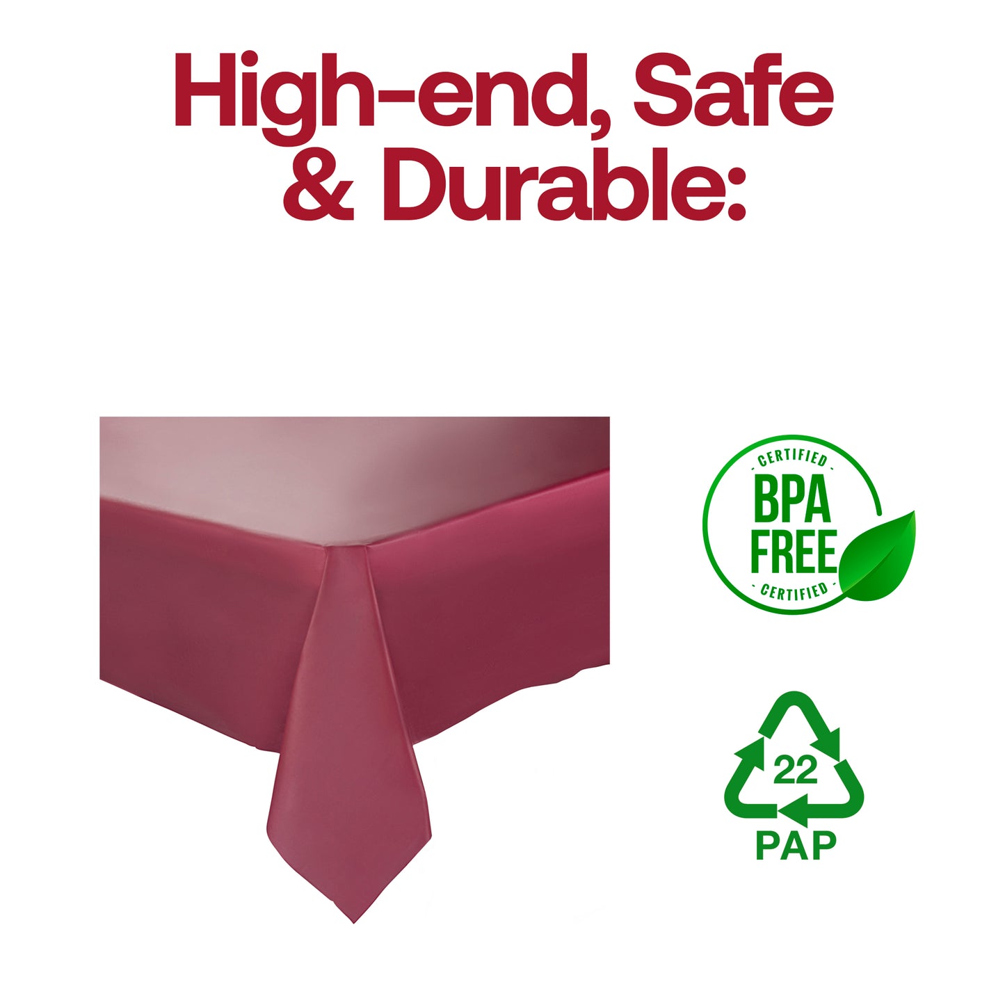 Burgundy Rectangular Plastic Tablecloths (54" x 108")