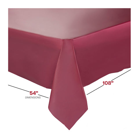 Burgundy Rectangular Plastic Tablecloths (54